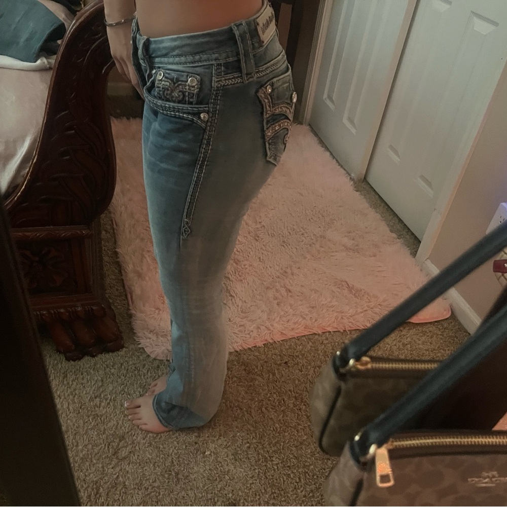 Miss Me Blue Skinny Jeans Classic Style - Picture 2 of 3